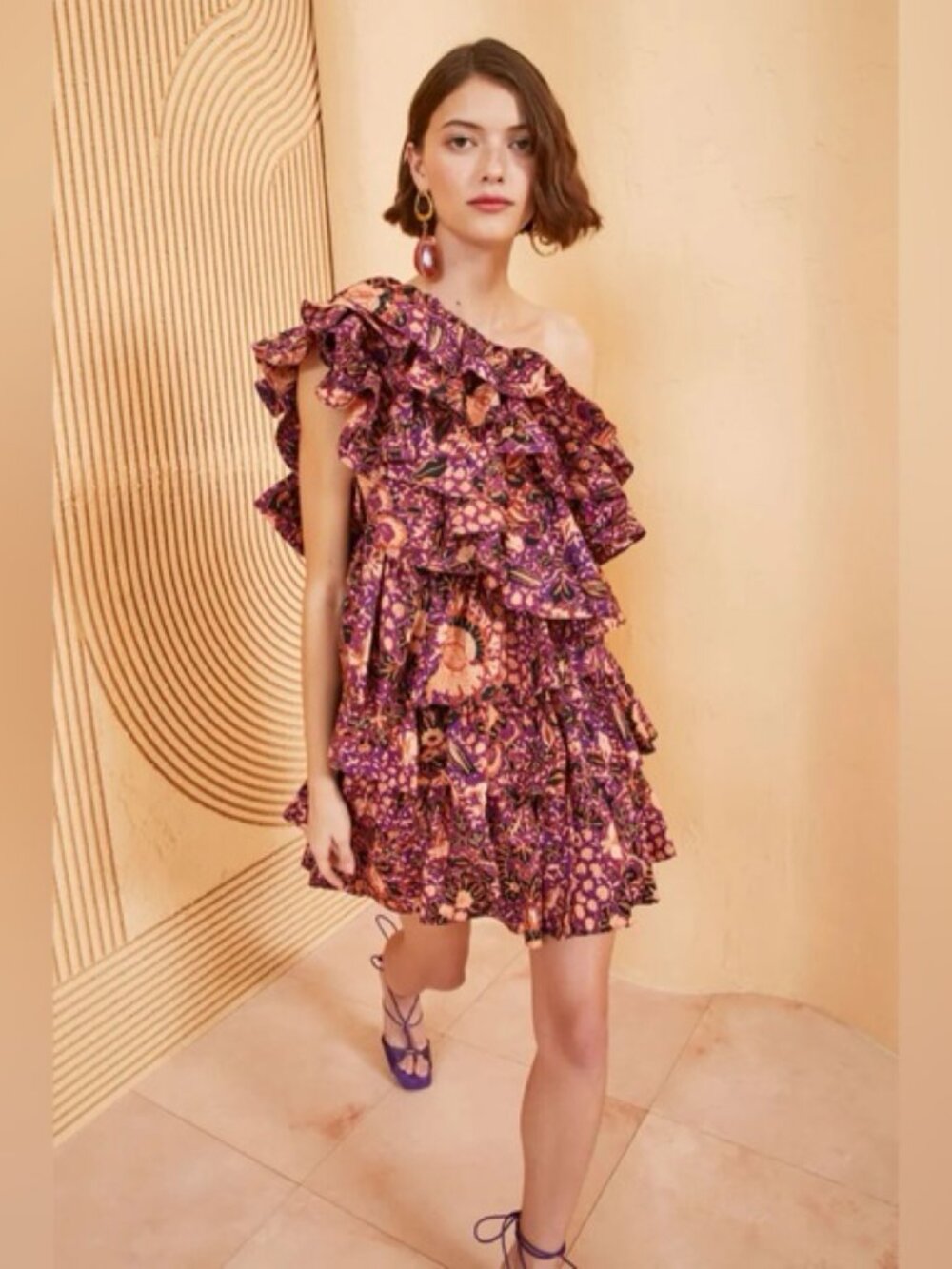 Ulla Johnson Naomi Mini Dress in Black Currant
